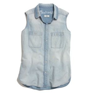 Madewell sleeveless chambray shirt